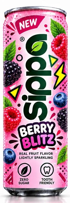 SIPPA Berry Blitz — 24 Can Case concept packaging